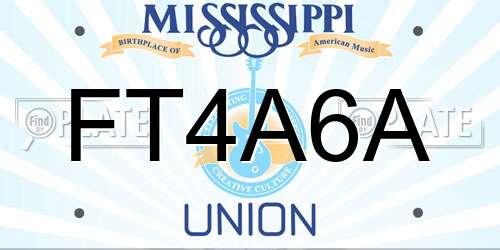 FT4A6A Mississippi License Plate