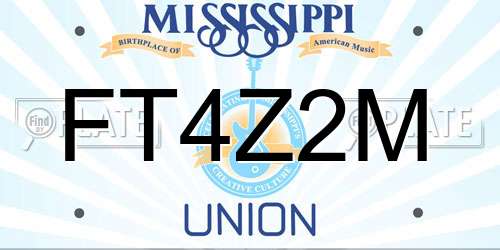 FT4Z2M Mississippi License Plate