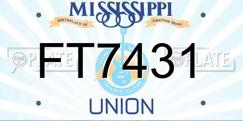 FT7431 Mississippi License Plate