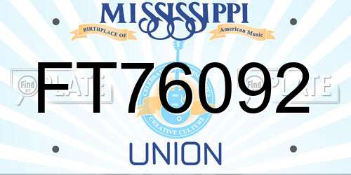 FT76092 Mississippi License Plate