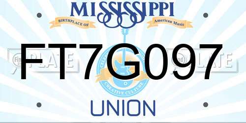 FT7G097 Mississippi License Plate