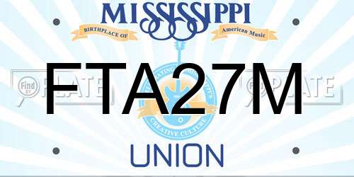 FTA27M Mississippi License Plate
