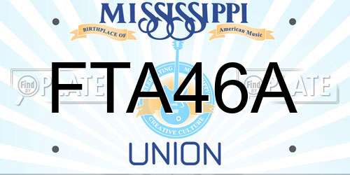 FTA46A Mississippi License Plate