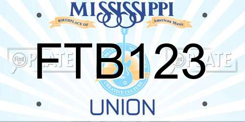 FTB123 Mississippi License Plate