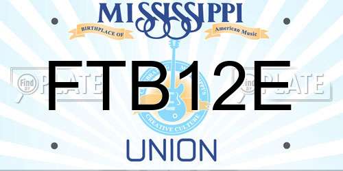 FTB12E Mississippi License Plate