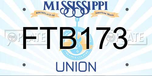 FTB173 Mississippi License Plate