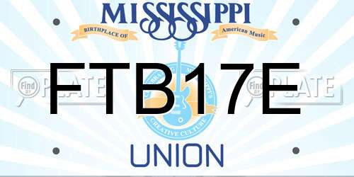 FTB17E Mississippi License Plate