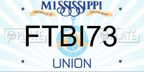 FTBI73 Mississippi License Plate