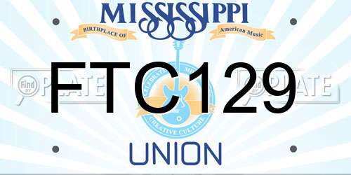 FTC129 Mississippi License Plate
