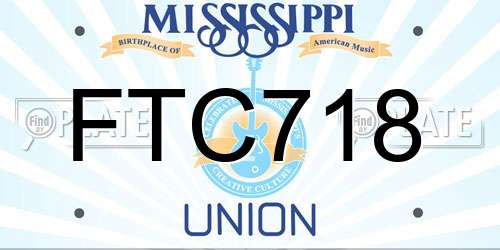 FTC718 Mississippi License Plate