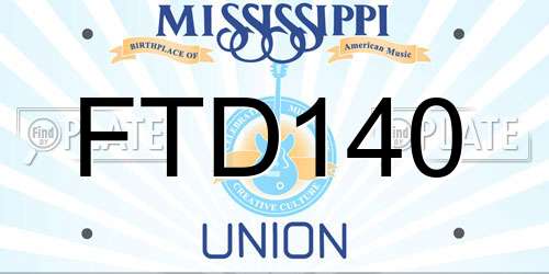FTD140 Mississippi License Plate