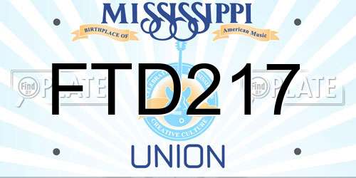 FTD217 Mississippi License Plate