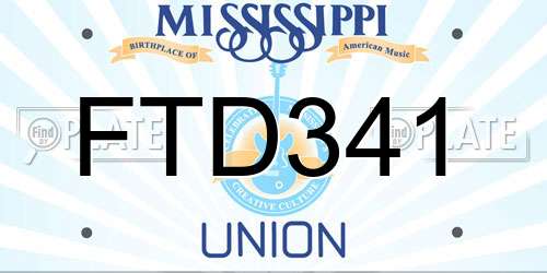 FTD341 Mississippi License Plate