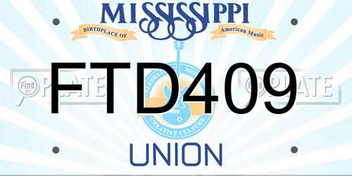 FTD409 Mississippi License Plate