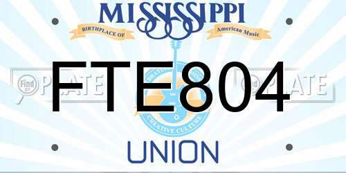 FTE804 Mississippi License Plate