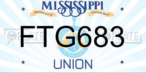 FTG683 Mississippi License Plate