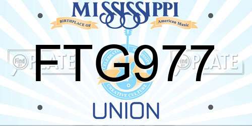FTG977 Mississippi License Plate