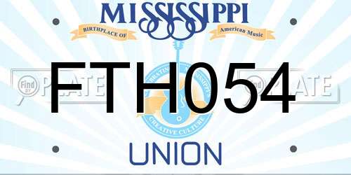 FTH054 Mississippi License Plate