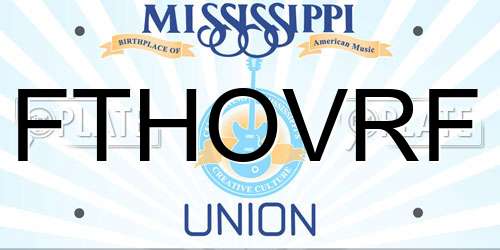 FTHOVRF Mississippi License Plate