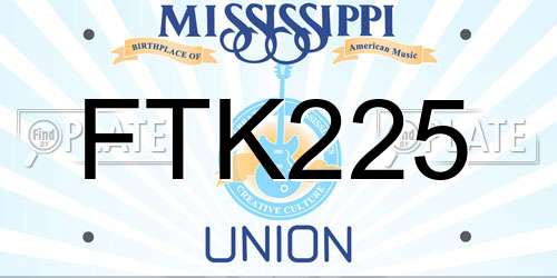FTK225 Mississippi License Plate