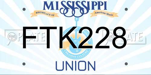 FTK228 Mississippi License Plate