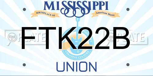 FTK22B Mississippi License Plate