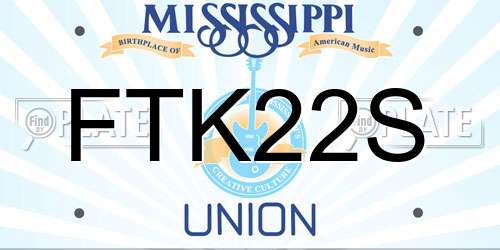 FTK22S Mississippi License Plate