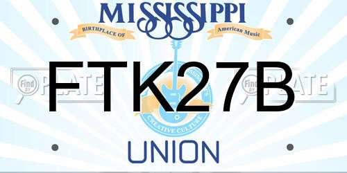 FTK27B Mississippi License Plate