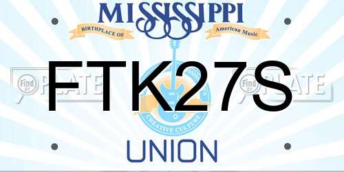 FTK27S Mississippi License Plate