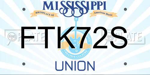 FTK72S Mississippi License Plate