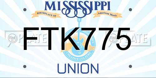 FTK775 Mississippi License Plate