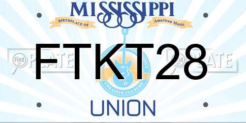 FTKT28 Mississippi License Plate