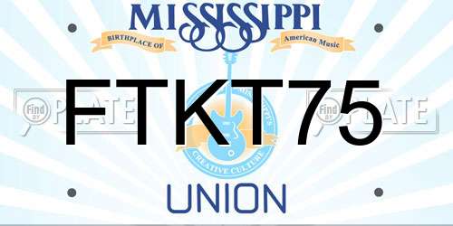 FTKT75 Mississippi License Plate