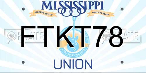 FTKT78 Mississippi License Plate