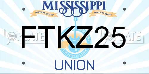 FTKZ25 Mississippi License Plate