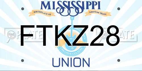 FTKZ28 Mississippi License Plate