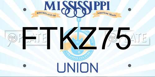 FTKZ75 Mississippi License Plate