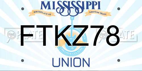 FTKZ78 Mississippi License Plate