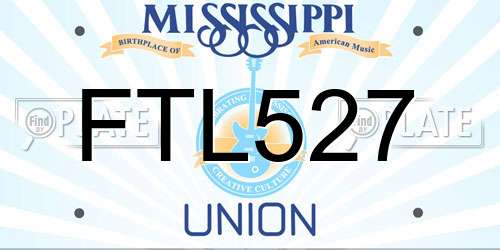 FTL527 Mississippi License Plate