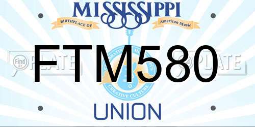 FTM580 Mississippi License Plate