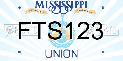 FTS123 Mississippi License Plate