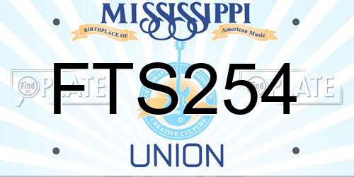 FTS254 Mississippi License Plate