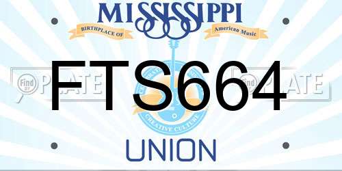FTS664 Mississippi License Plate