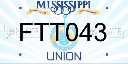 FTT043 Mississippi License Plate
