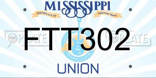 FTT302 Mississippi License Plate