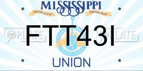 FTT43I Mississippi License Plate