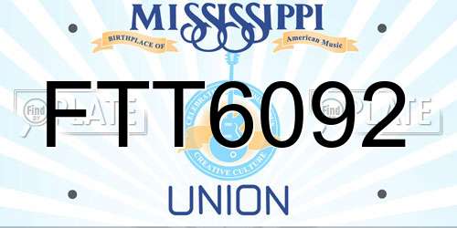 FTT6092 Mississippi License Plate