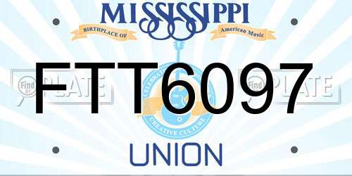 FTT6097 Mississippi License Plate