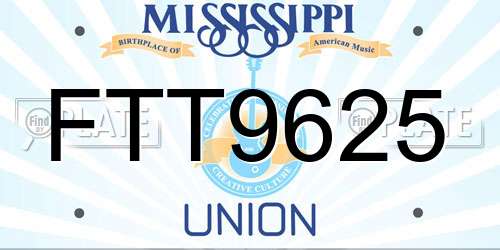 FTT9625 Mississippi License Plate