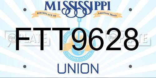 FTT9628 Mississippi License Plate